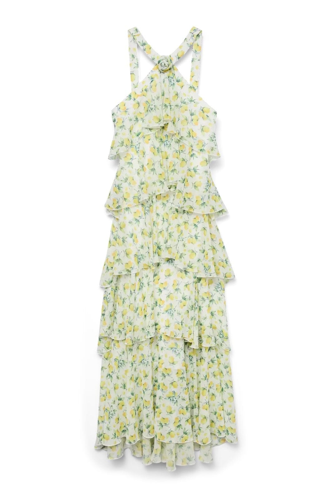 Forudbestilling - Vero Moda - Vmfelicia Sl Ruffle Maxi Dress - 4783970 Star White Lemon Aop