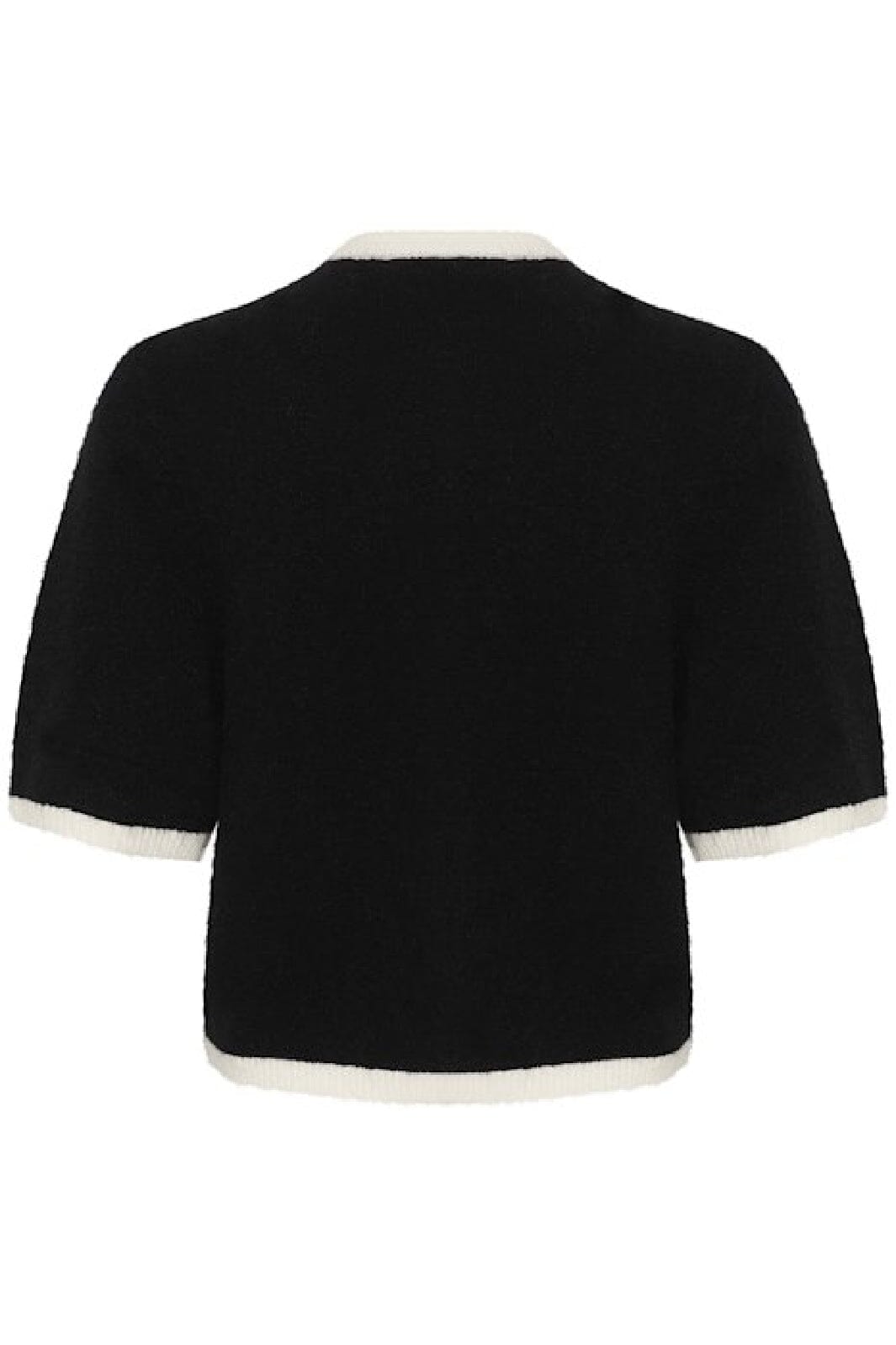 Gestuz - Gzalpha Contrast Cardigan - 107260 Black/Ivory Comb