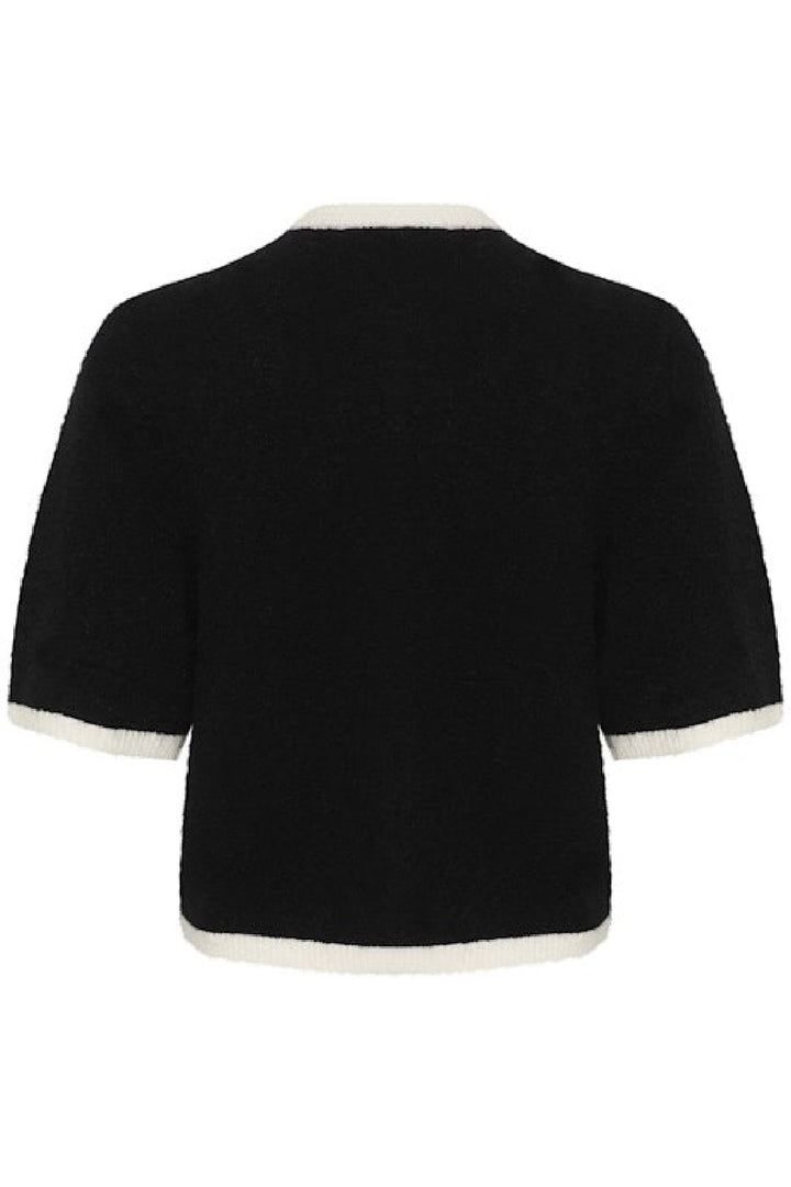 Gestuz - Gzalpha Contrast Cardigan - 107260 Black/Ivory Comb