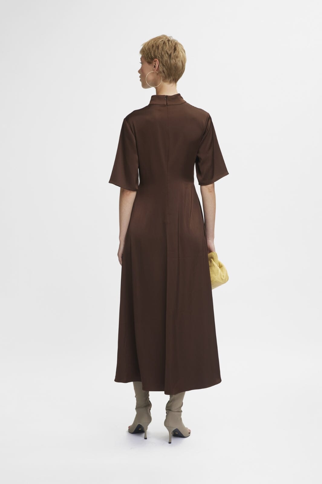 Gestuz HarperGZ knot long dress Dark brown