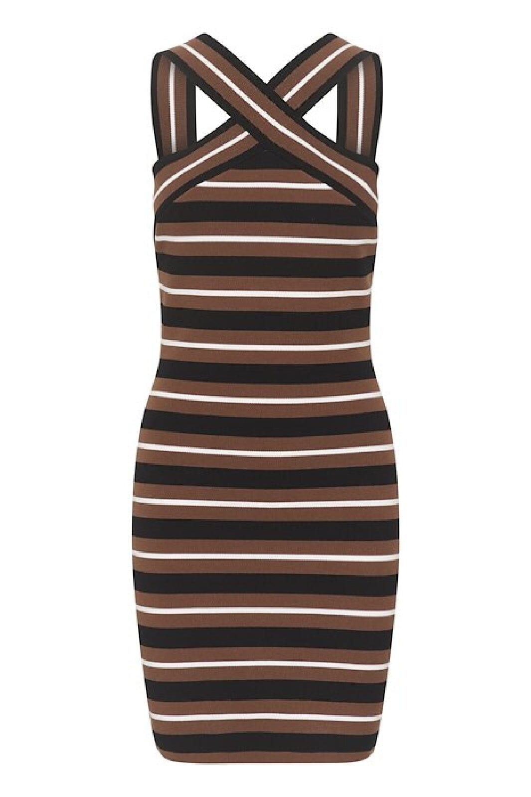 Gestuz - Shilagz Short Dress - 106044 Brown/Black Striped Kjoler 