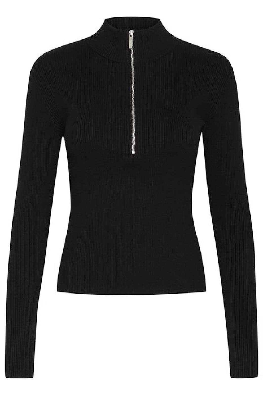 Gestuz - Yasmiagz Zipper Pullover 10909819 - 100017 - Black Strikbluser 