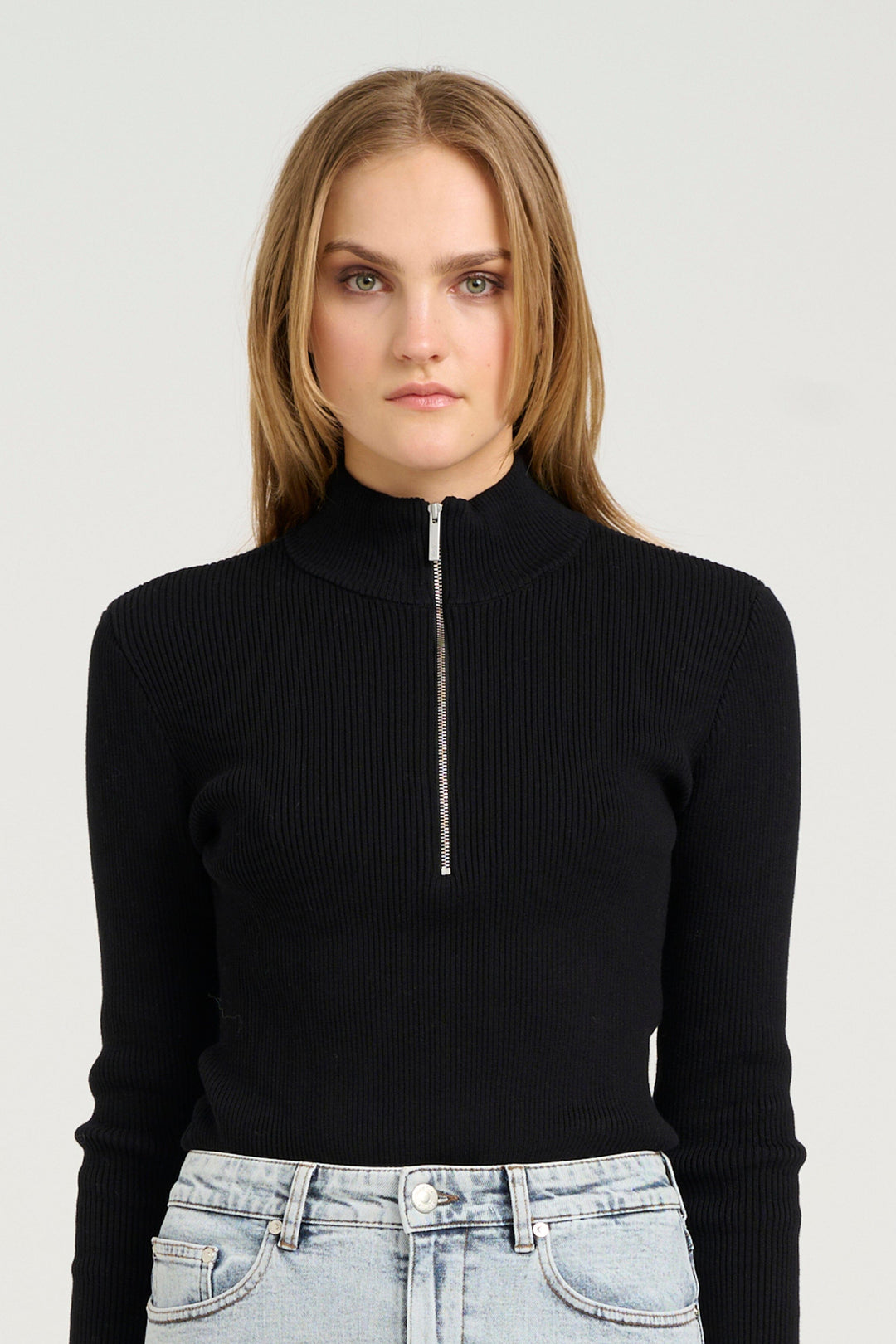 Gestuz - Yasmiagz Zipper Pullover 10909819 - 100017 - Black Strikbluser 