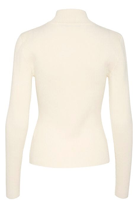 Gestuz - Yasmiagz Zipper Pullover 10909819 - 110103 - Egret Strikbluser 