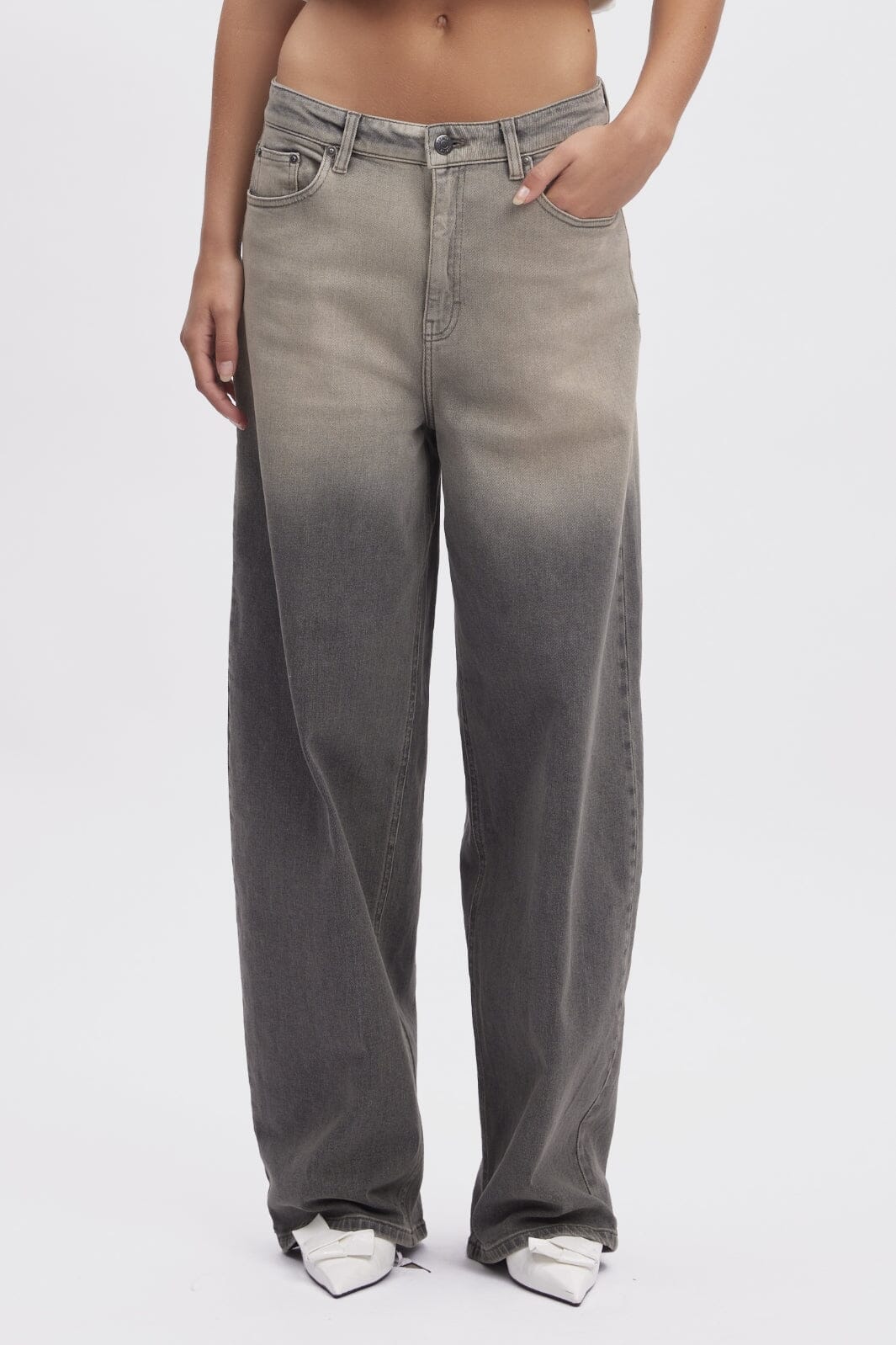 Gestuz - Zorellygz Wide Pants - 106055 Grey Faided Wash Jeans 