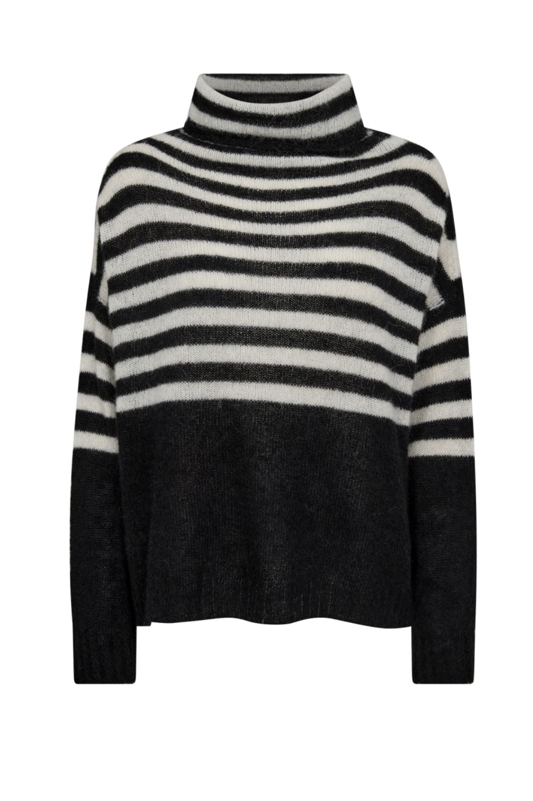 Gossia - Ambrosiago Sweater - Black/offwhite Strikbluser 