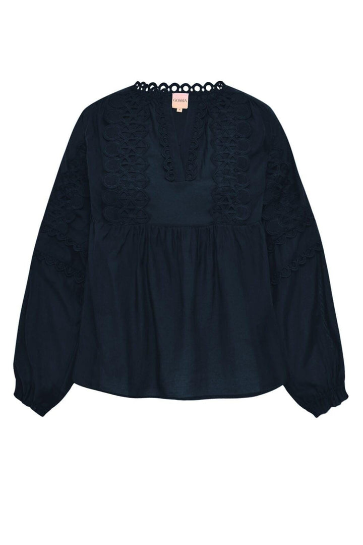 Gossia - Kaiago Lace Blouse - Dark Navy Bluser 