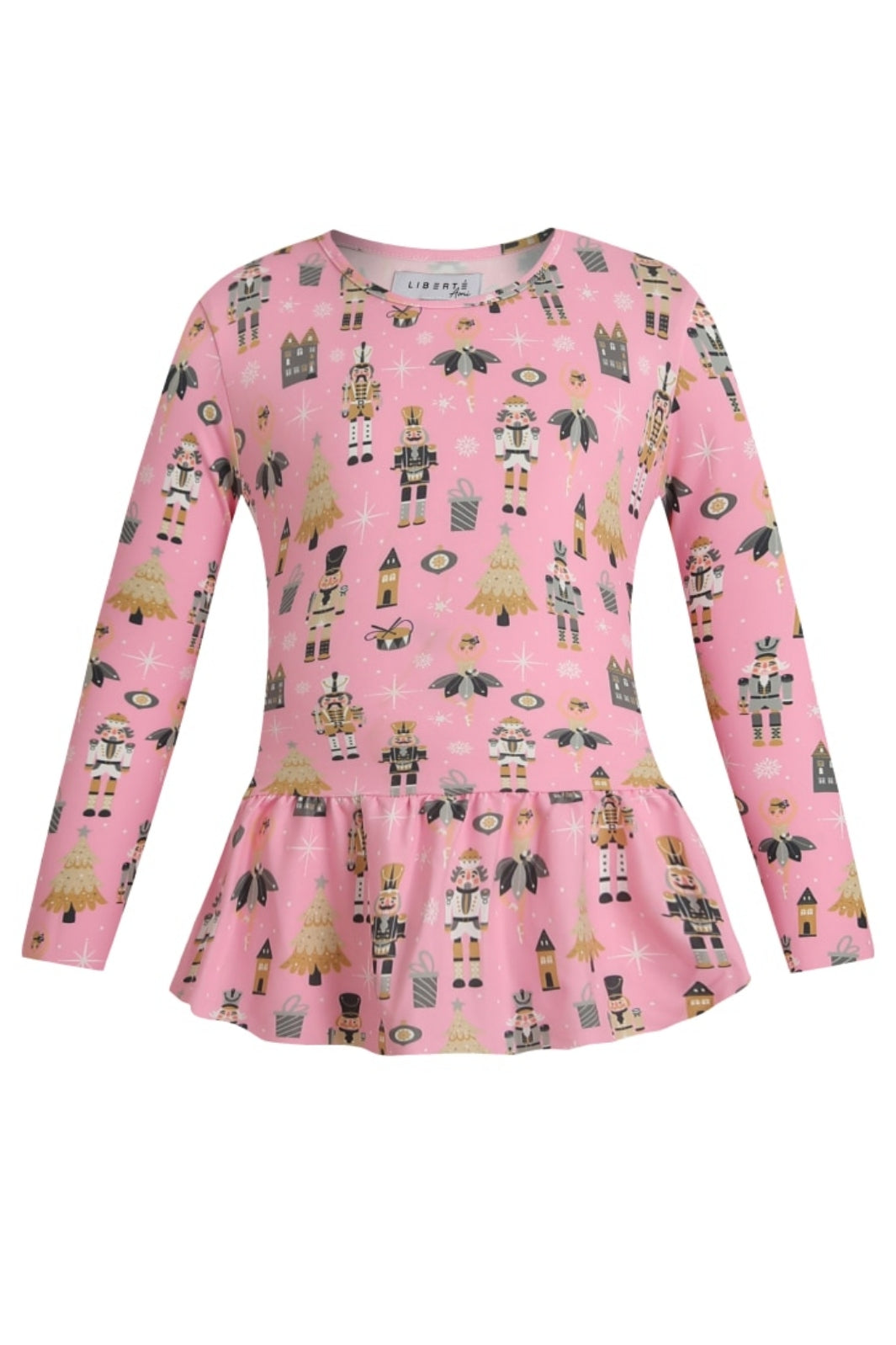 Forudbestilling - Liberte Ami - Alma-Ls-Frill-Tshirt (Kids) 9654 - Nutcracker Bubblegum