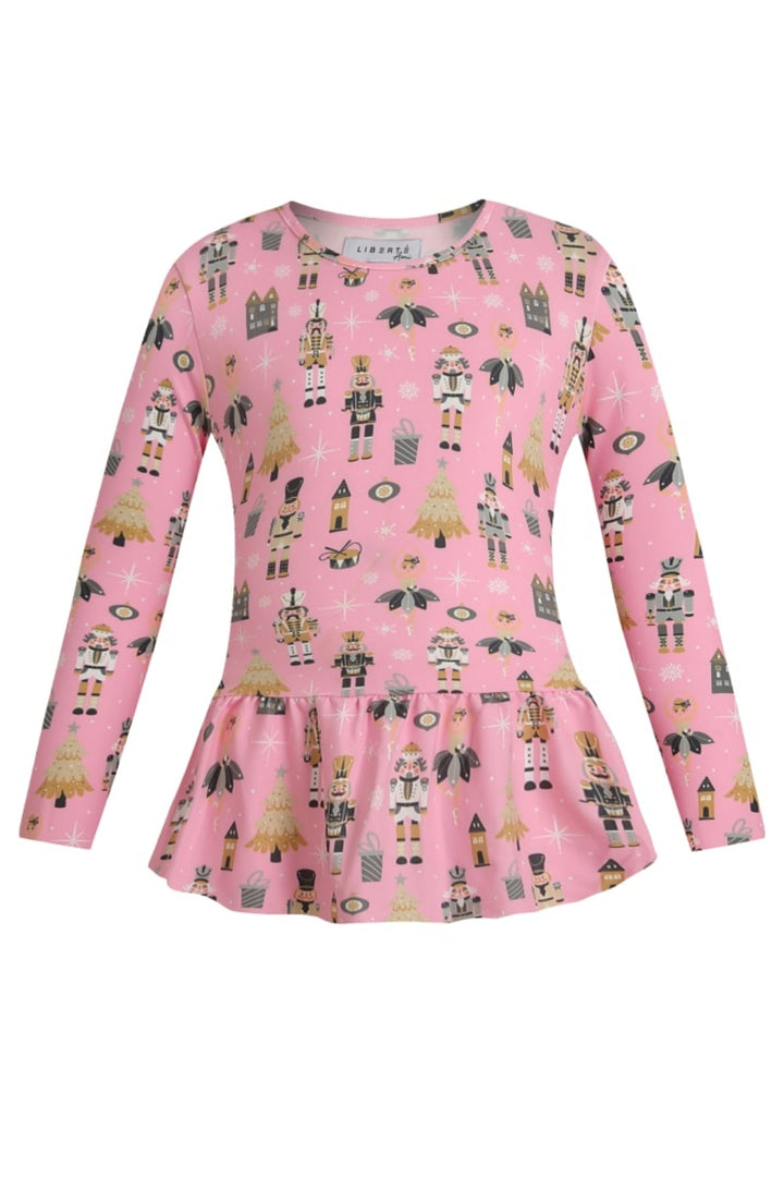 Forudbestilling - Liberte Ami - Alma-Ls-Frill-Tshirt (Kids) 9654 - Nutcracker Bubblegum