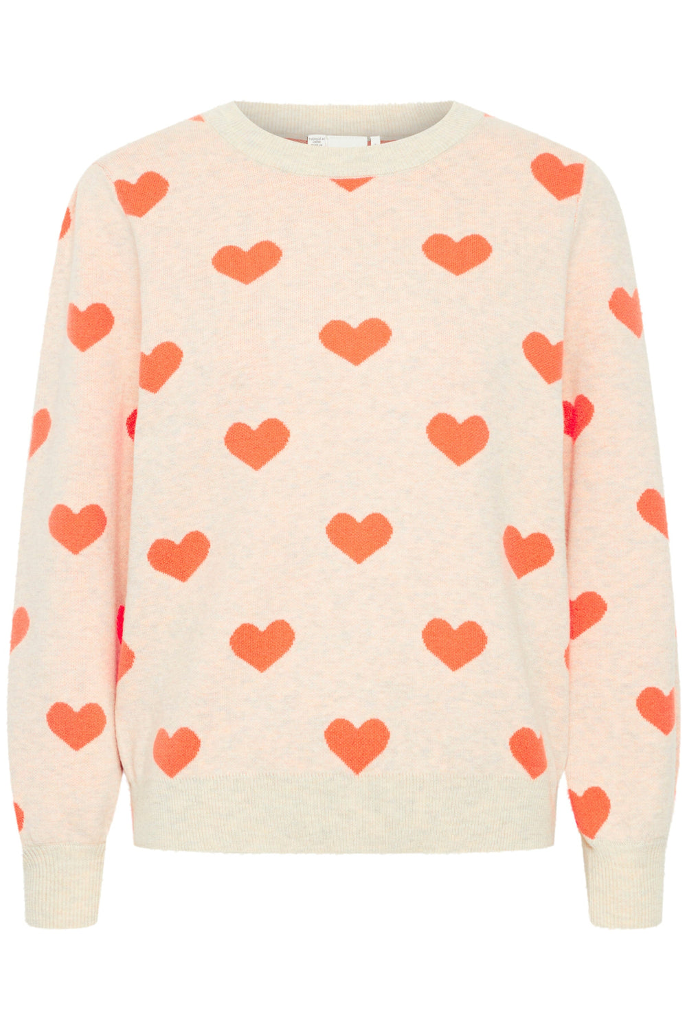 Ichi - Ihbrielle Ls2 - 203204 Oatmeal W. Hot Coral Pullover 