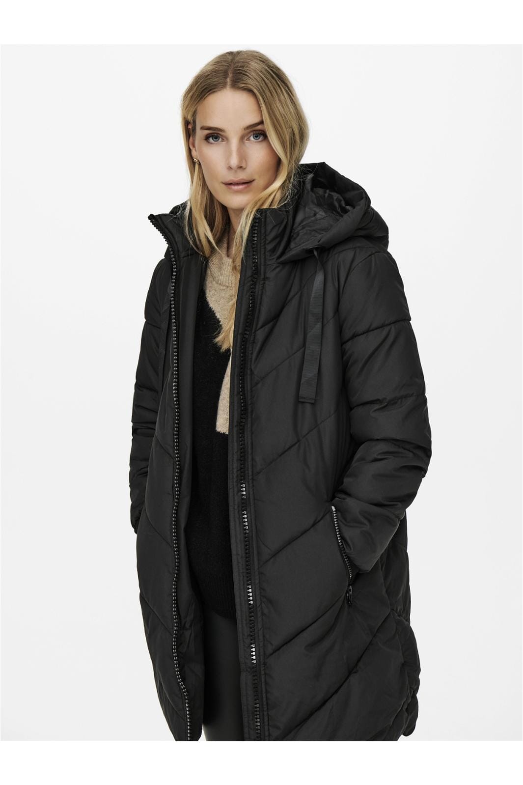 Jdy - Jdyskylar Padded Hood Jacket - 3802348 Black Black