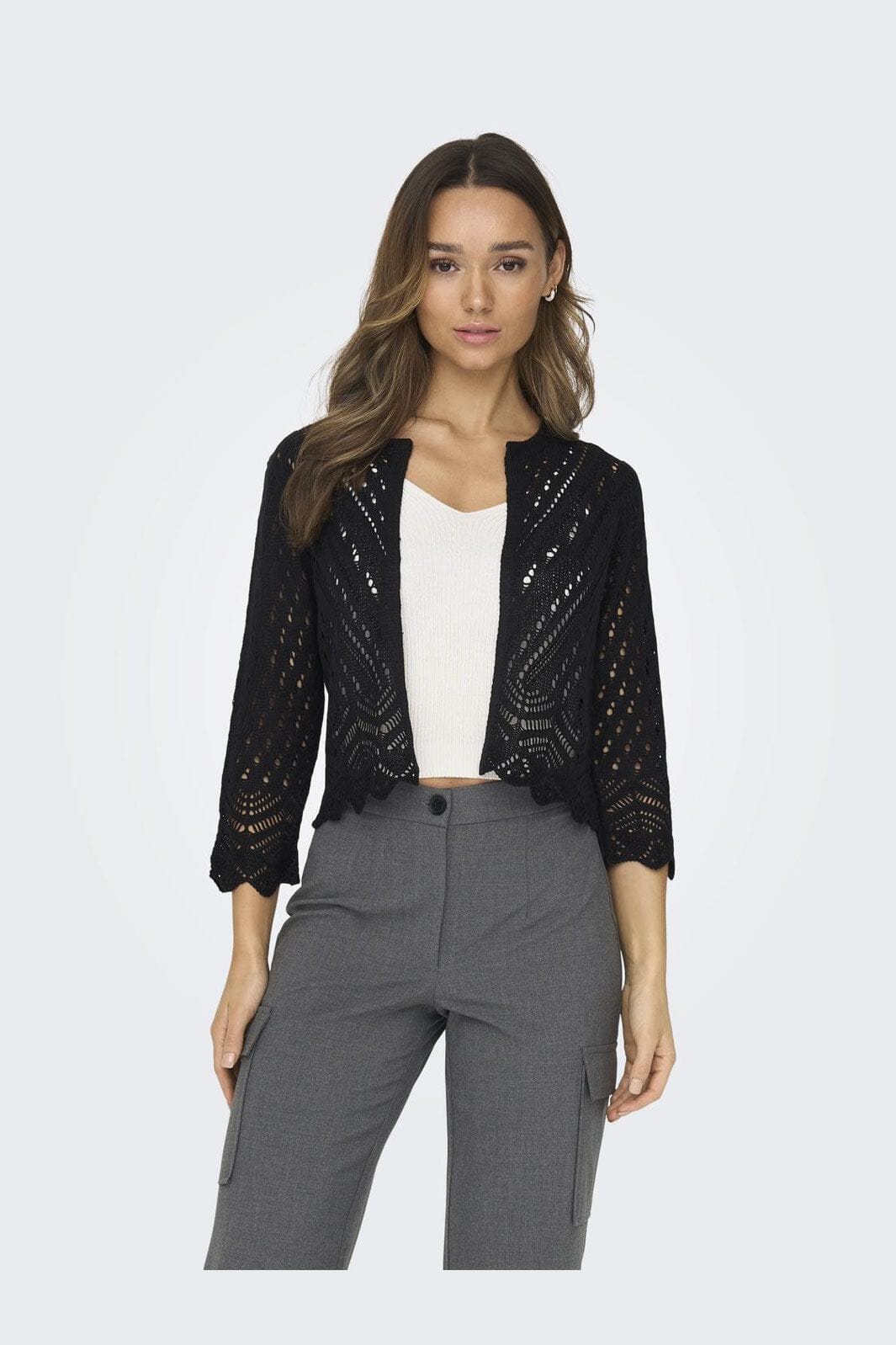 JDY - Jdysun 3/4 Cropped Cardigan Knt - 3719065 Black