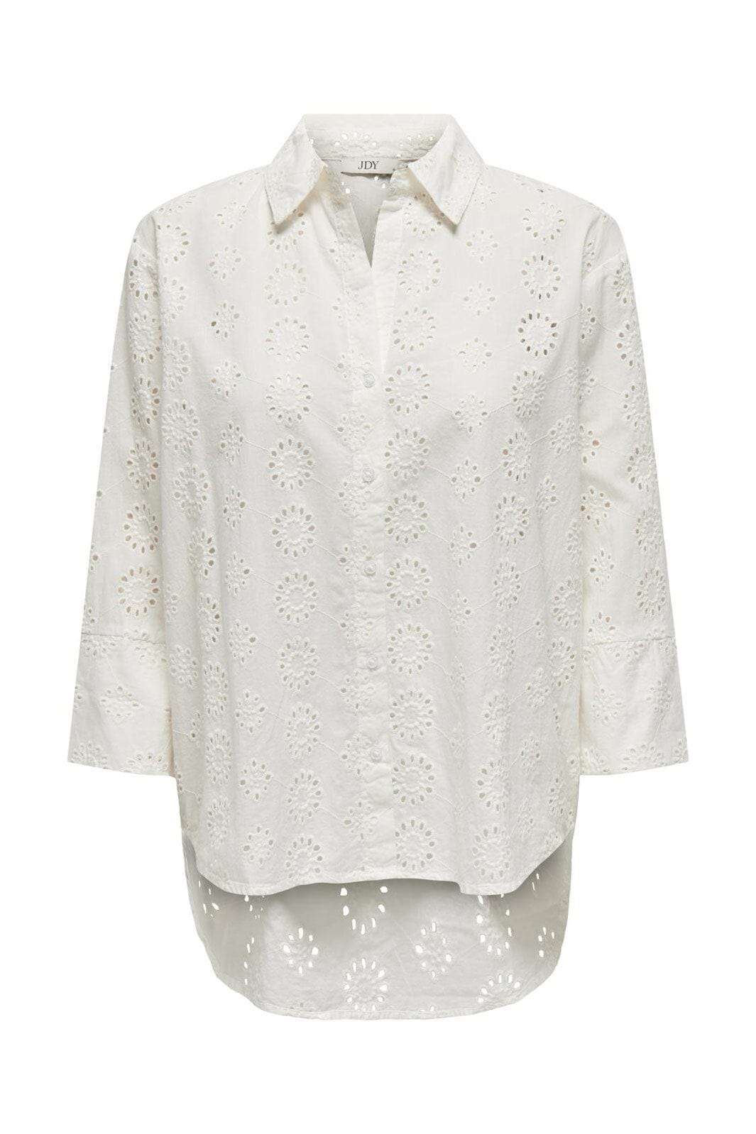 JDY - Jdytallie 3/4 Long Shirt - 4546107 Cloud Dancer 2024 Broderie Anglaise