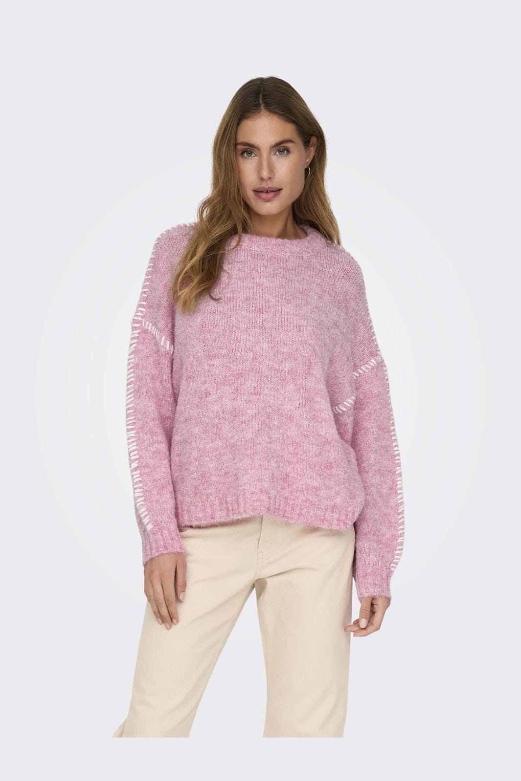 JDY - Jdyzoey Life L/S On Stitch Pull Knt 15336758 - 4743312 - Lilac Sachet W. Birch Stitch