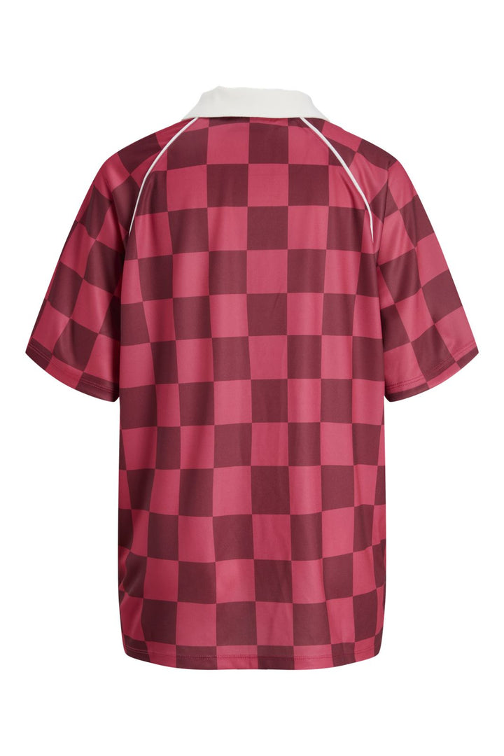 Jjxx - Jxaddison Ss Mesh Polo - 4852952 Cabernet Checks