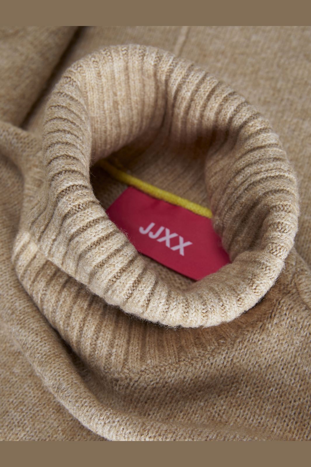 Jjxx - Jxalia Diverse Roll Neck Knit - 4522392 Peyote /Limeade Neck Piping