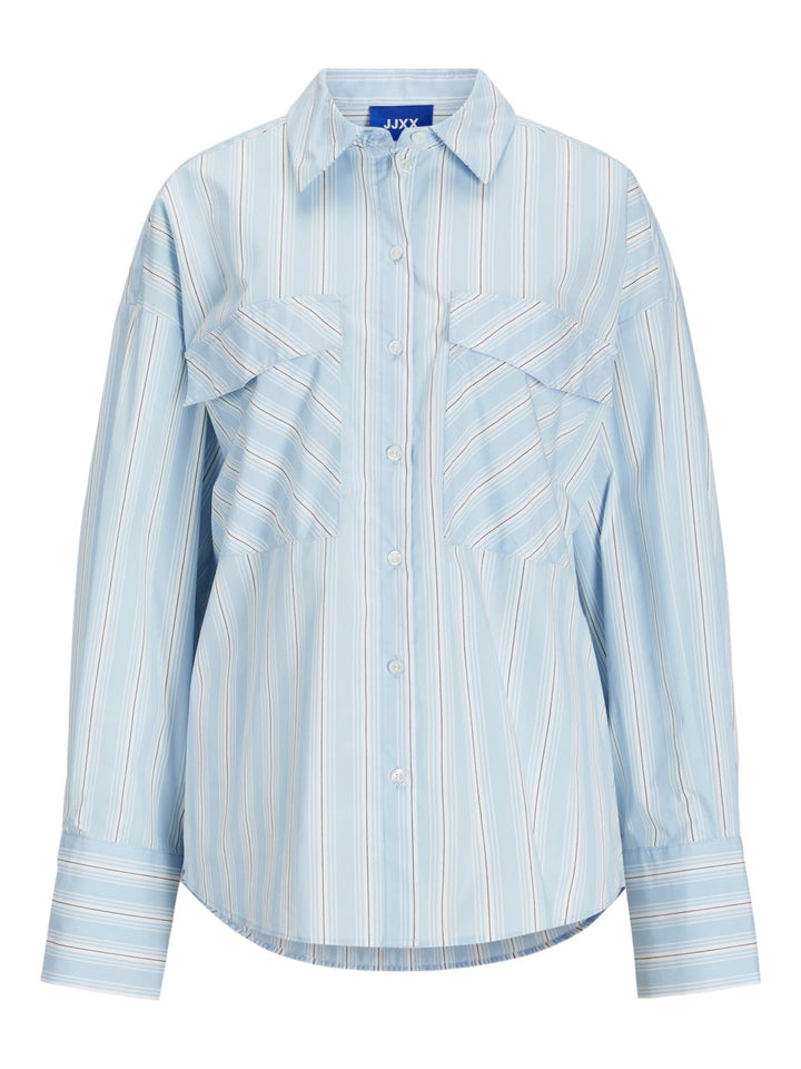 Jjxx - Jxava Poplin Ls O-Size Pock Shirt Ln - 4652390 Cashmere Blue Striped