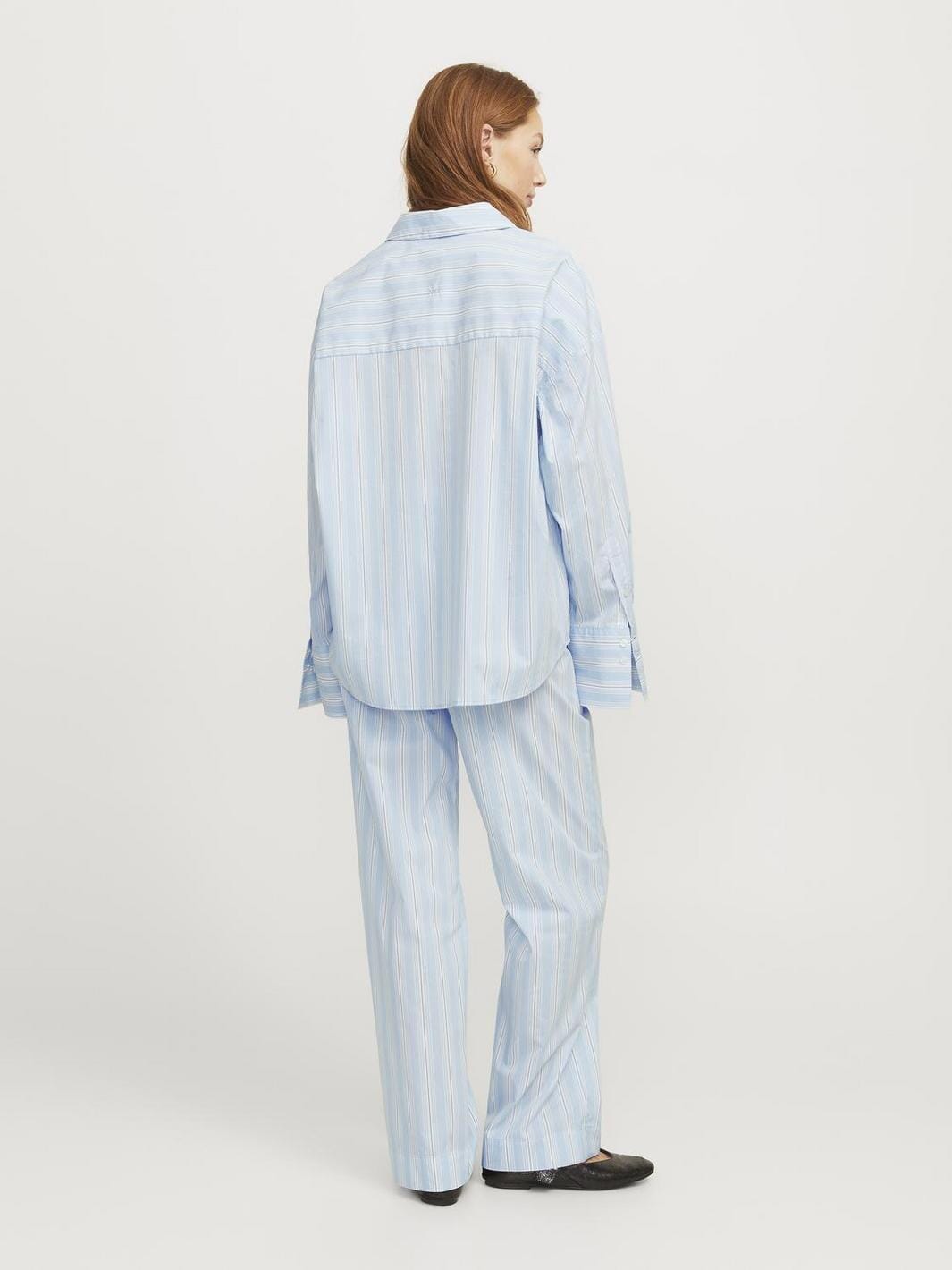 Jjxx - Jxava Poplin Ls O-Size Pock Shirt Ln - 4652390 Cashmere Blue Striped