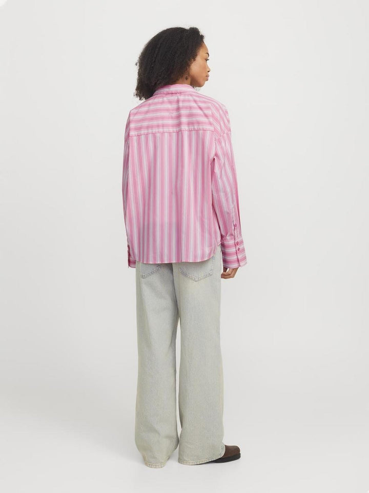 Jjxx - Jxava Poplin Ls O-Size Pock Shirt Ln - 4652391 Morning Glory Striped