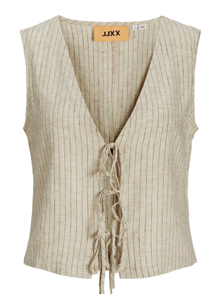 Jjxx - Jxbreeze Summer Sl Vest - 4652947 Feather Gray Pinstriped