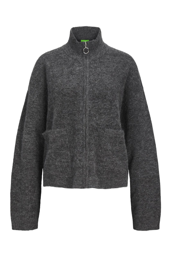 Jjxx - Jxevi Zip Cardigan Knit - 4619580 Dark Grey Melange