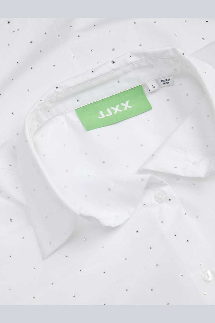 Jjxx - Jxlisa Ls Shine Shirt 12265294 - 4607793 - White Silver Rinestone