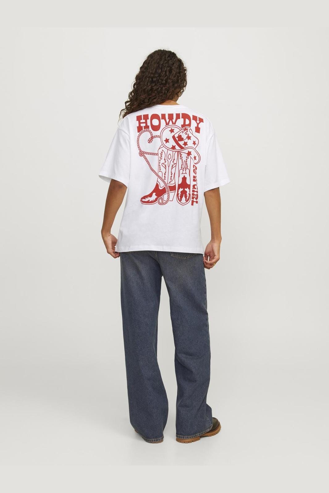 Jjxx - Jxmillow Loose Ss Tee Ft24 - 4680394 Bright White Howdy