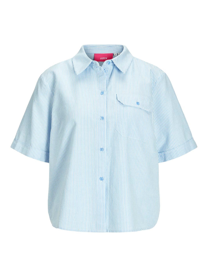 Jjxx - Jxsiva Oxford Ss Pocket Shirt - 4662402 Little Boy Blue Blanc De Blanc