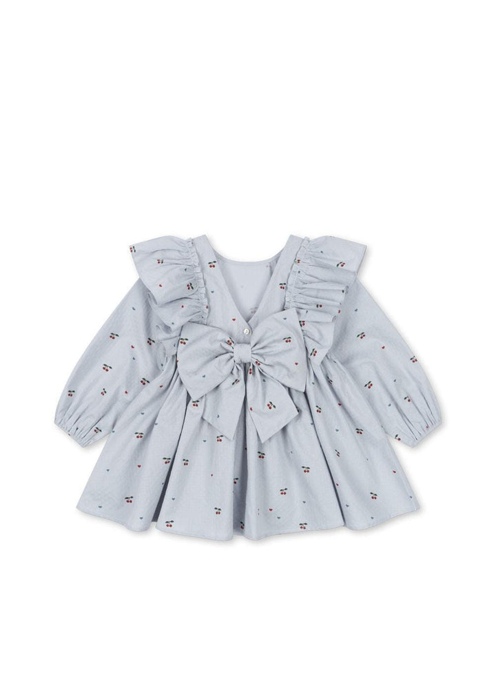 Konges Sløjd - Evia Ls Bow Dress Gots - Cherry Blue Coeur Kjoler 