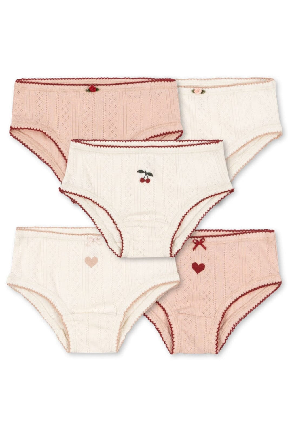 Konges Sløjd - Minna 5 Pack Girl Underpants Gots Ks102816 - Rose/white Mix