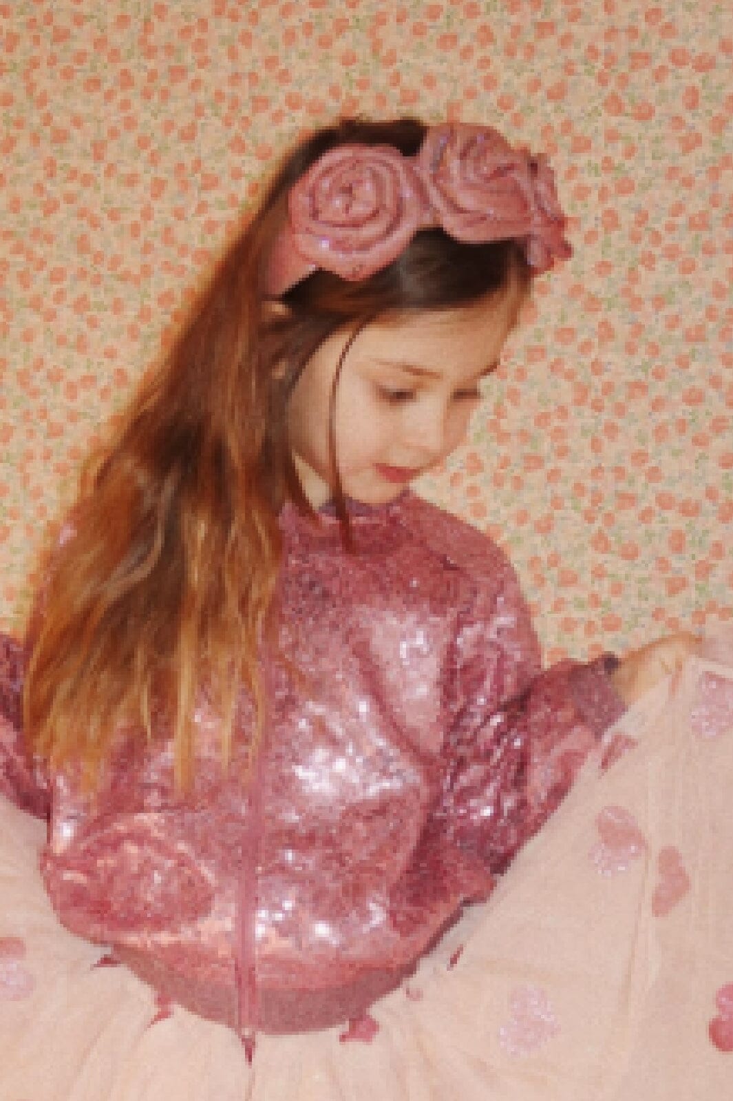 Konges Sløjd - Rosie Glitter Hairbrace - Mellow Rose Pandebånd 