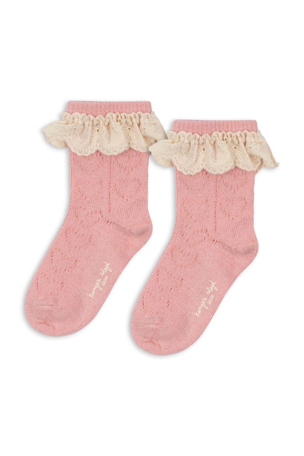 Konges Sløjd - Wool Pointelle Socks ks101864 - Rose Strømper 