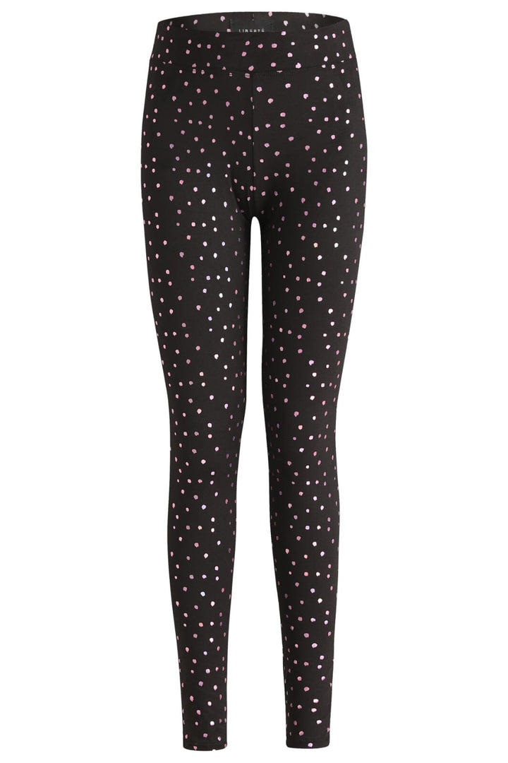 Liberte - Alma-Legging - Black Pink Holographic Dot Leggings 