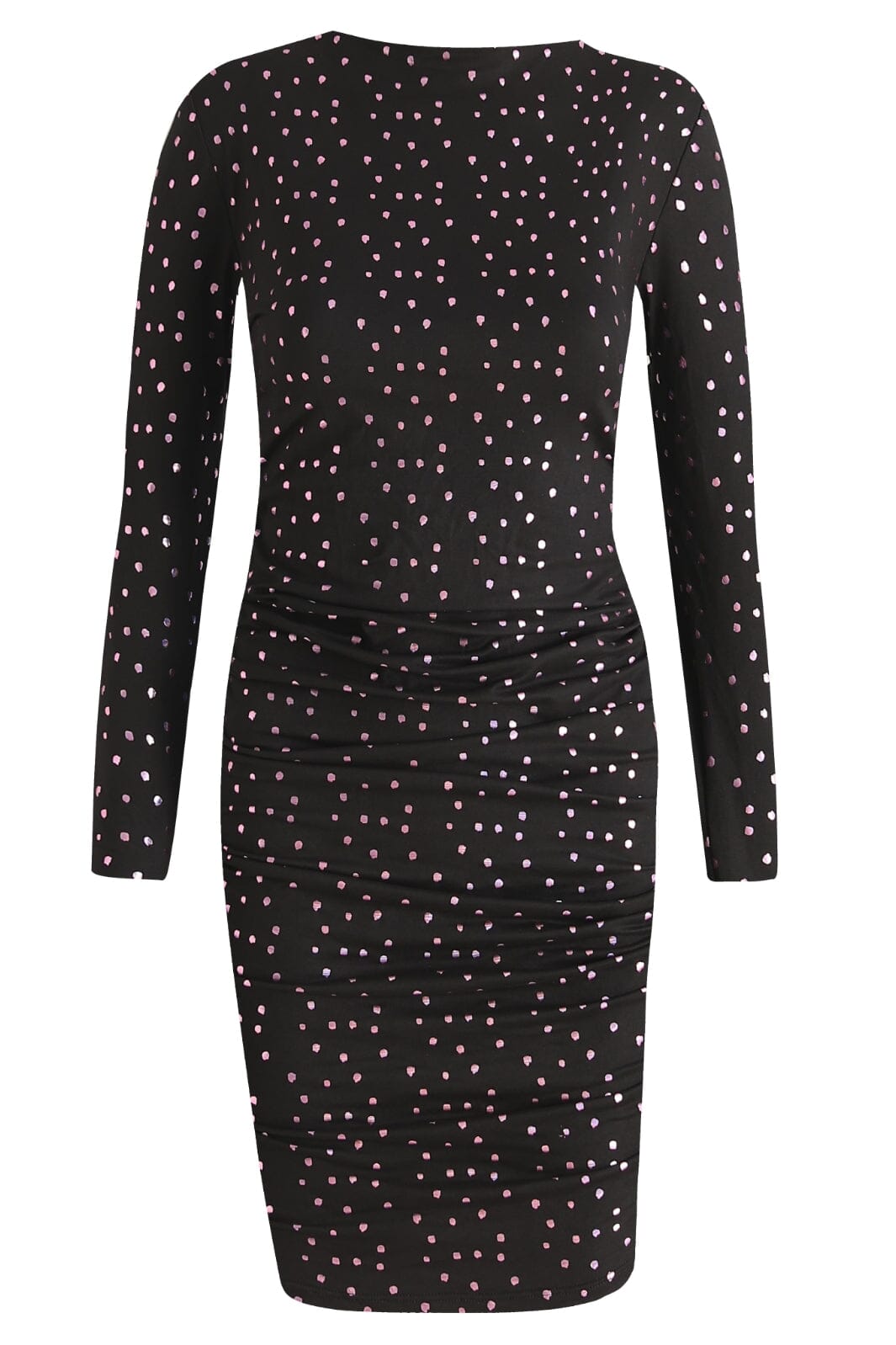 Liberte - Alma-Ls-Turn-Dress - Black Pink Holographic Dot Kjoler 