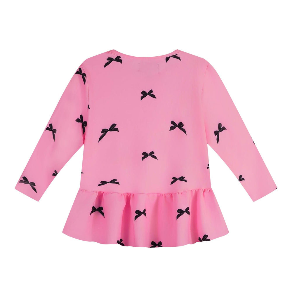 Liberte Ami - Alma-Ls-Frill-Tshirt (Kids) - Pink Bow Bluser 