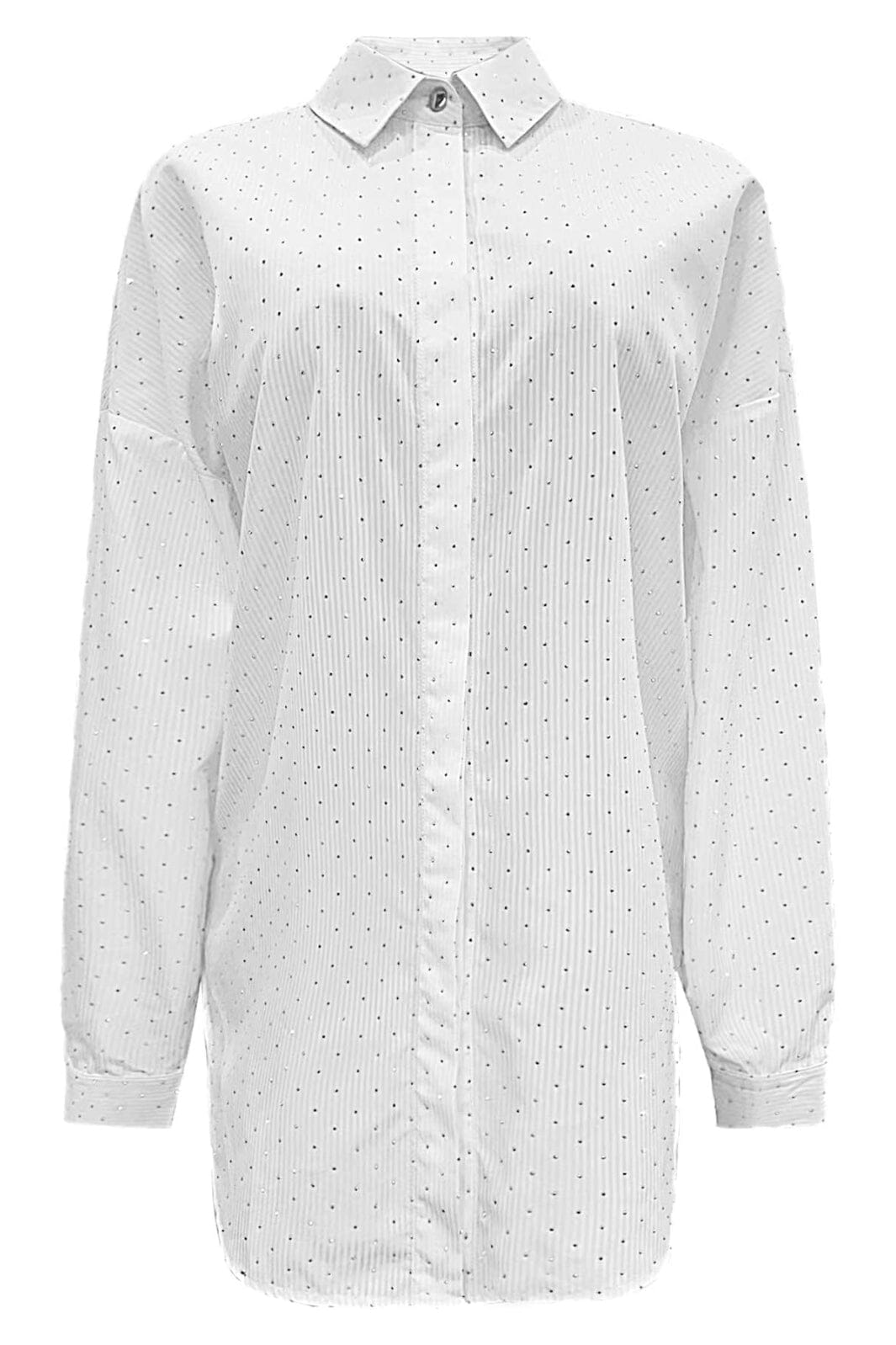 Liberte - Sara-Ls-Shirt 21223 - White Diamond Stripe