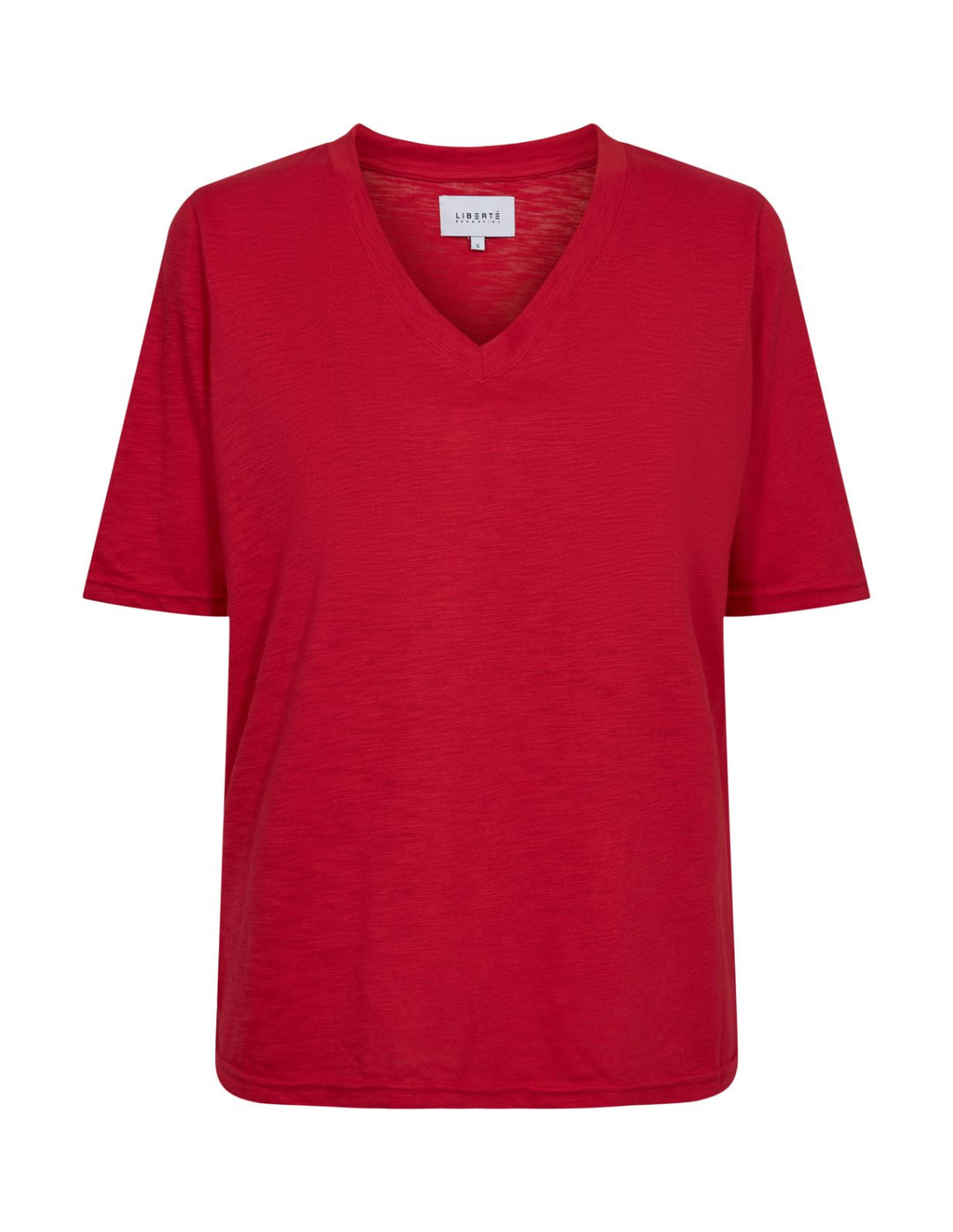 Liberte - Ulla-Ss-Vneck-Tshirt - Red T-shirts 