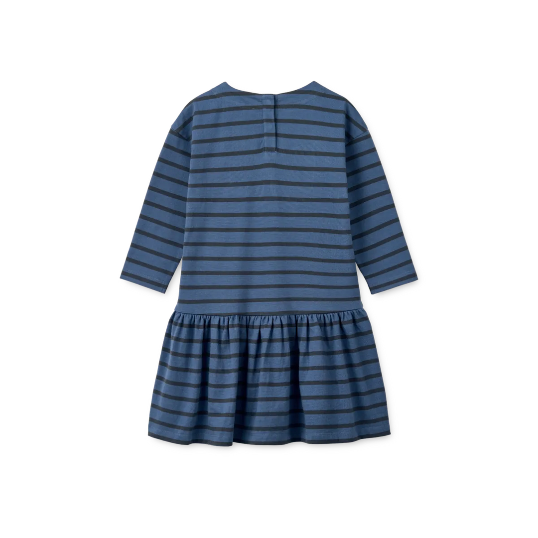 Liewood - Alberte Stripe Dress - Y/D Stripe Indigo blue / Classic navy Kjoler 