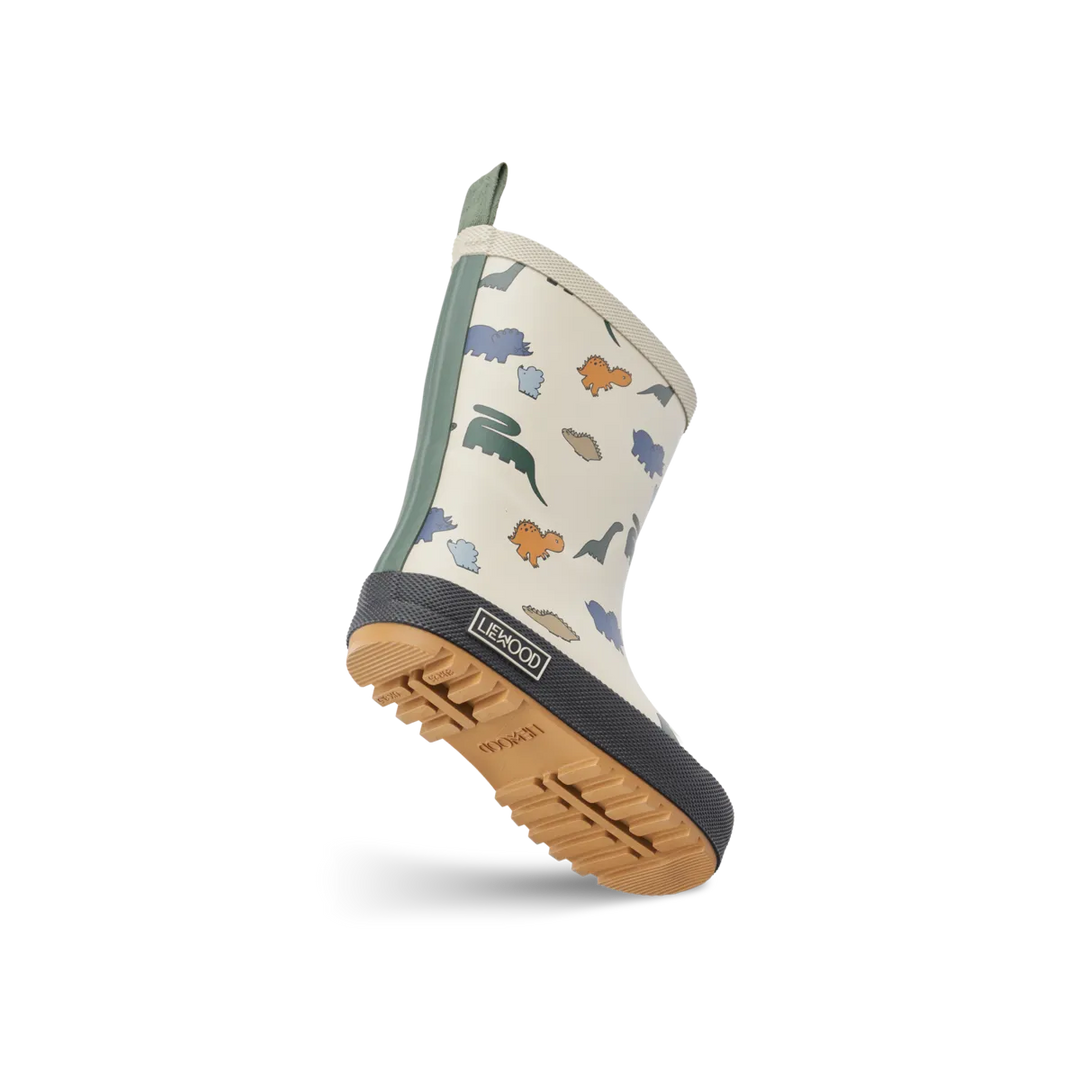 Liewood - Mason Thermo Rainboot - Dinosaurs / Mist Gummistøvler 