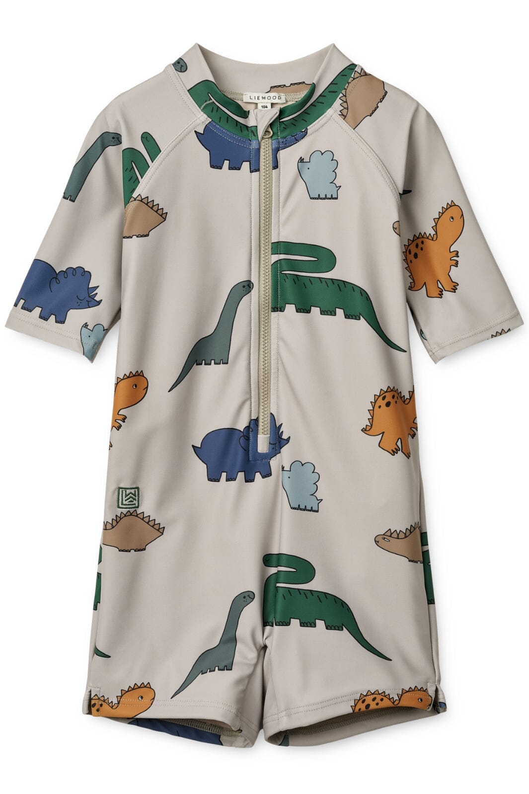 Liewood - Max Printed Shortsleeve Swim Jumpsuit - Dinosaurs / Mist