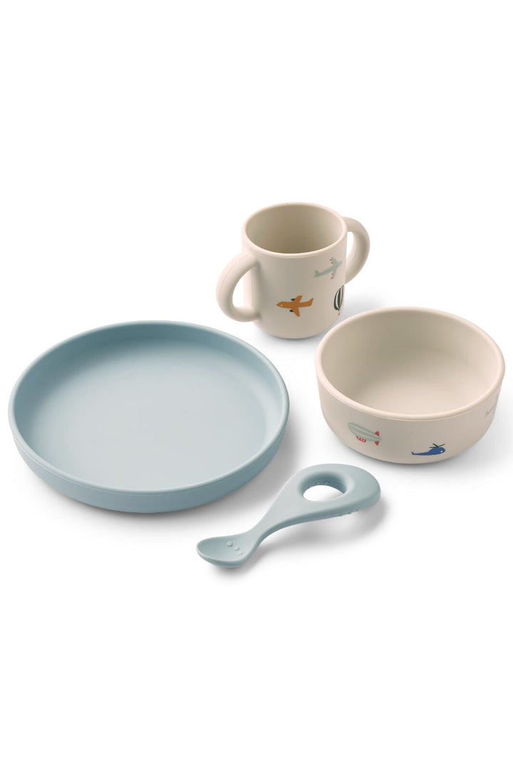 Liewood - Vivi Printed Tableware Set - Aviator / Ecru