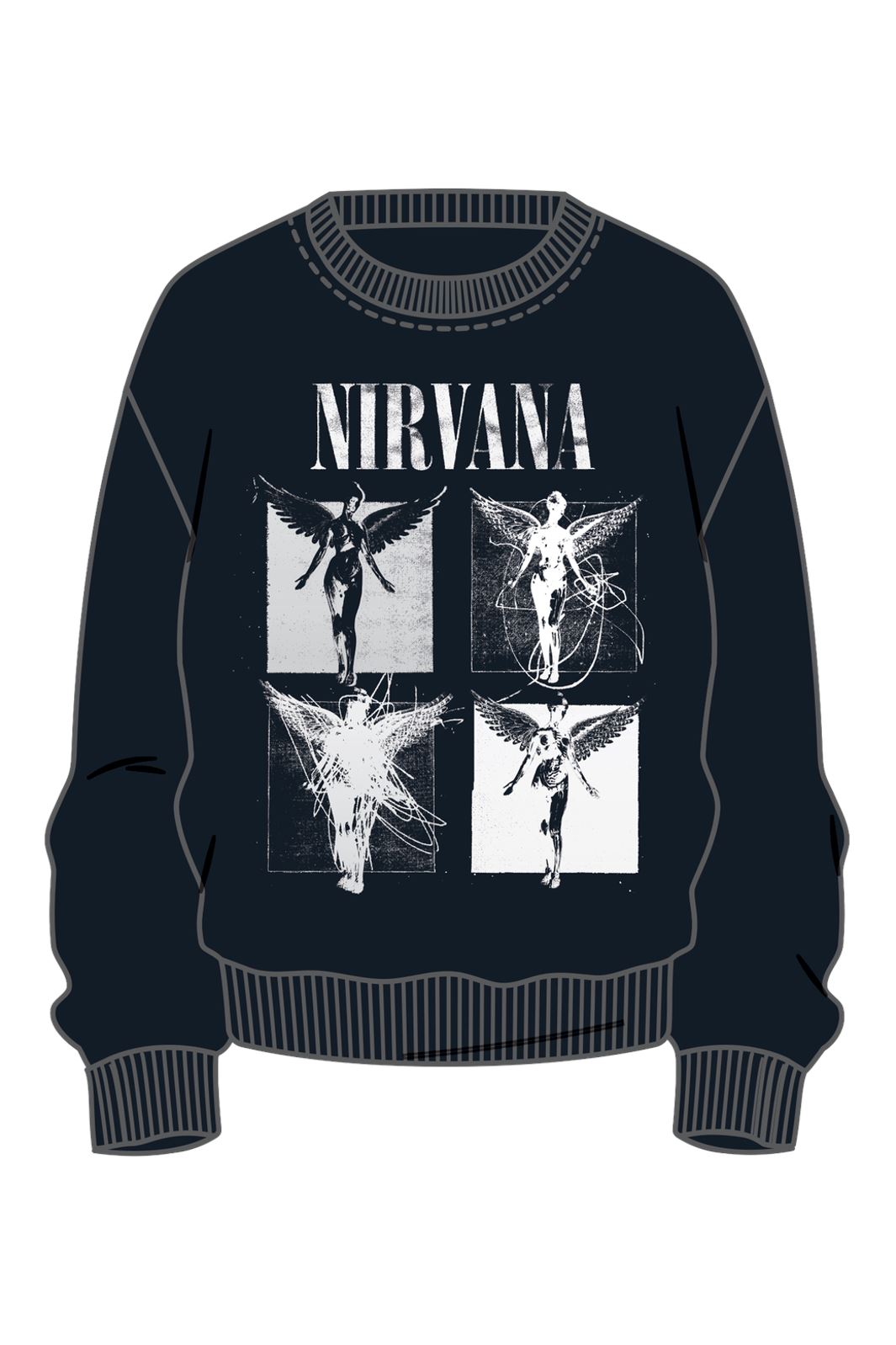 Lmtd - Nlmvic Nirvana L Sweat Lad Bfu - 4783731 Black