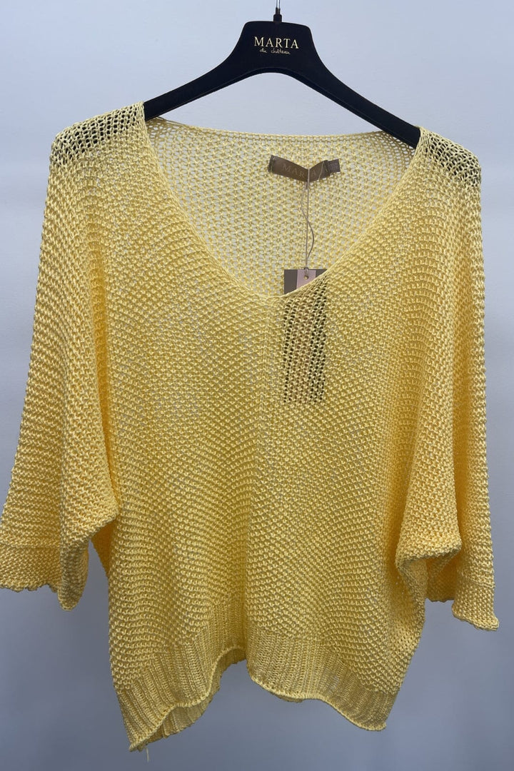 Marta Du Chateau - Mdcbetina Knit 7010 - Yellow108 Strikbluser 