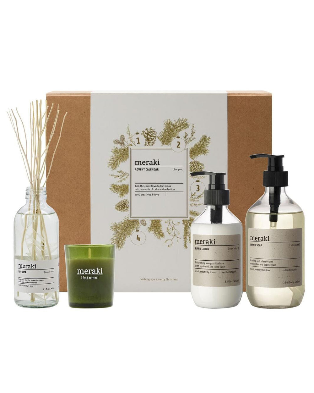 Meraki - Gaveæske, Advent, Meraki AW2024, Brun - 490 ml., 275 ml., 60 g., 240 ml.