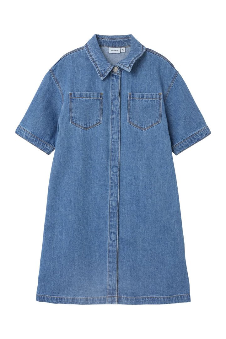 Forudbestilling - Name It - Nkfjannet Dress 8157-Ov D - 4692668 Medium Blue Denim