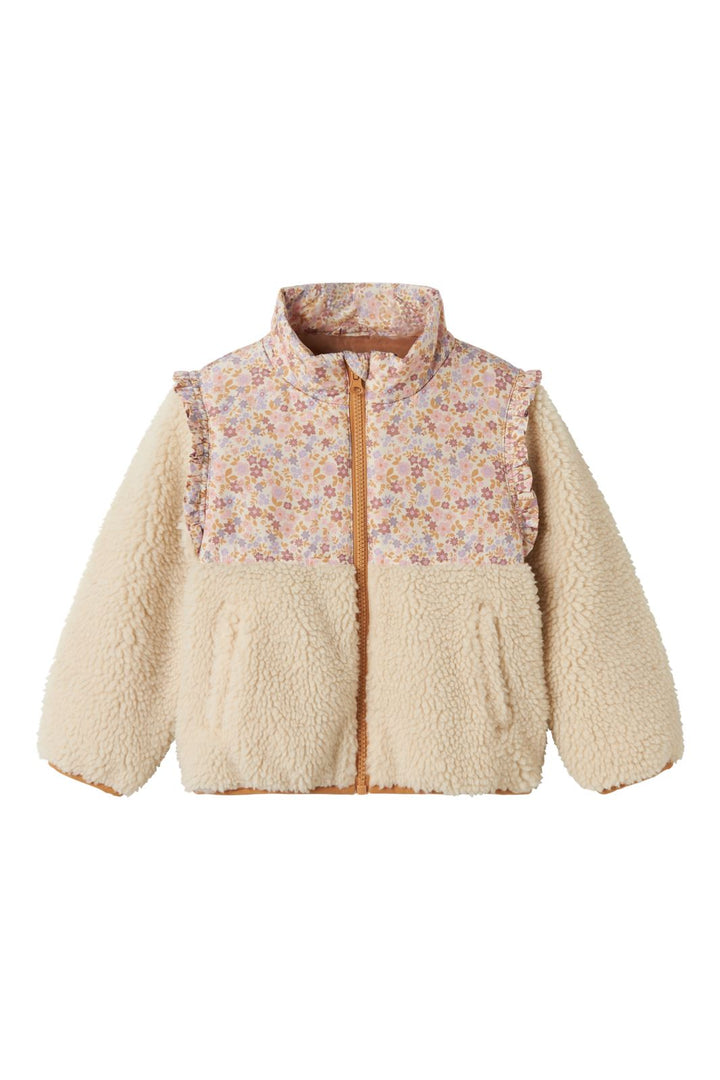 Forudbestilling - Name It - Nmfminna Teddy Jacket - 4707214 Whitecap Gray Biscuit