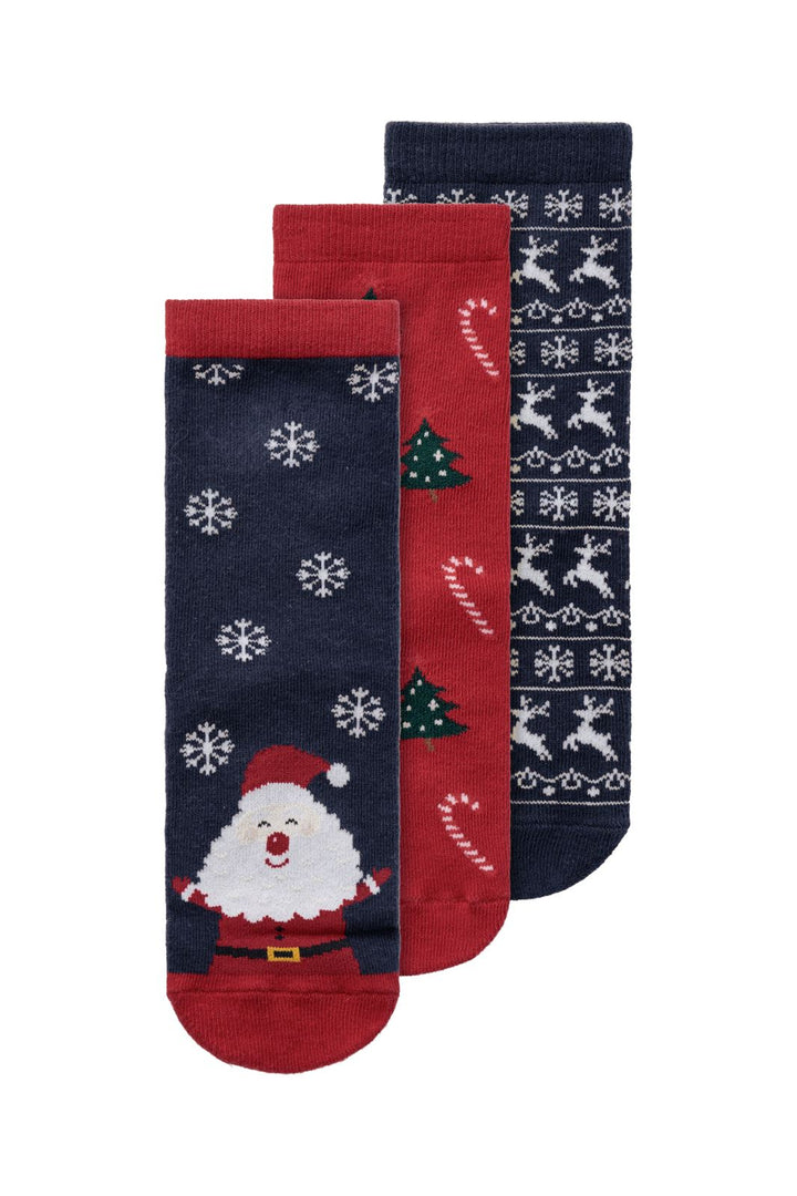 Name It - Nmnrichristmas Sock - 4587124 Dark Sapphire Jester Red + Dark Sapphire