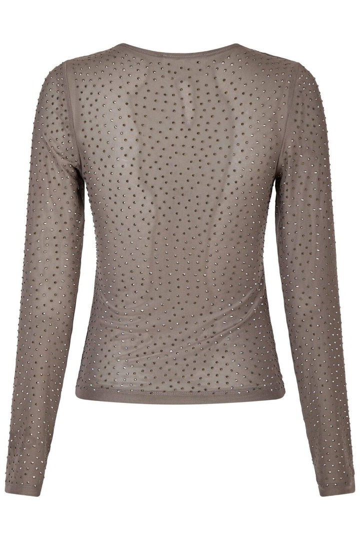 Neo Noir - Alisa Stone Mesh Blouse 162654 - Silver Bluser 