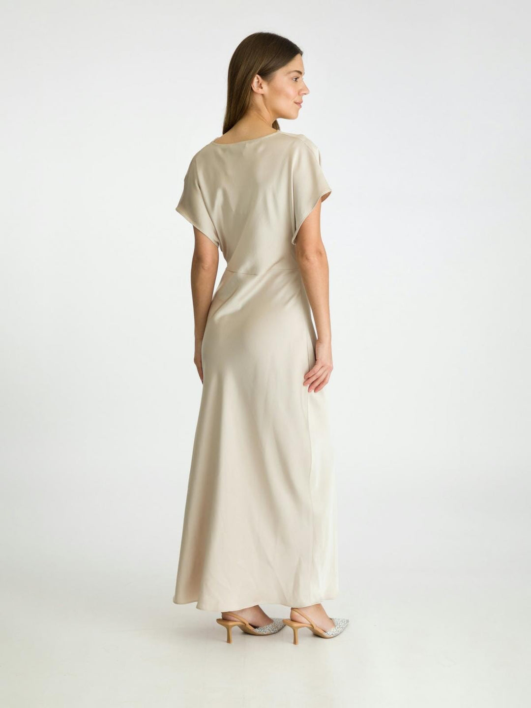 Neo Noir - Andrea Heavy Sateen Dress - Champagne Kjoler 