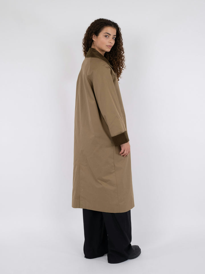 Neo Noir - Anneli Cord Coat - Khaki